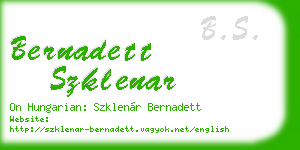 bernadett szklenar business card